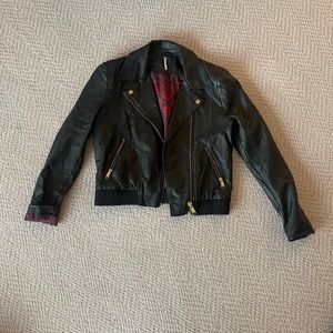 Free People leather jacket, size small